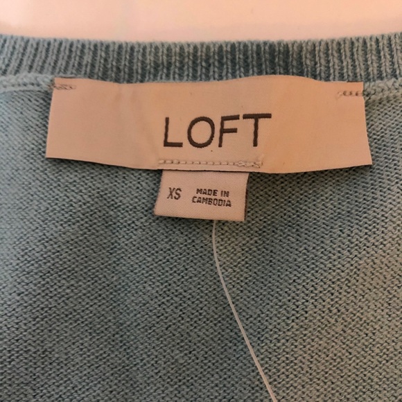 NWT LOFT Floral V-neck Mixed Media Sweater floral touch long sleeve office work - Picture 14 of 15